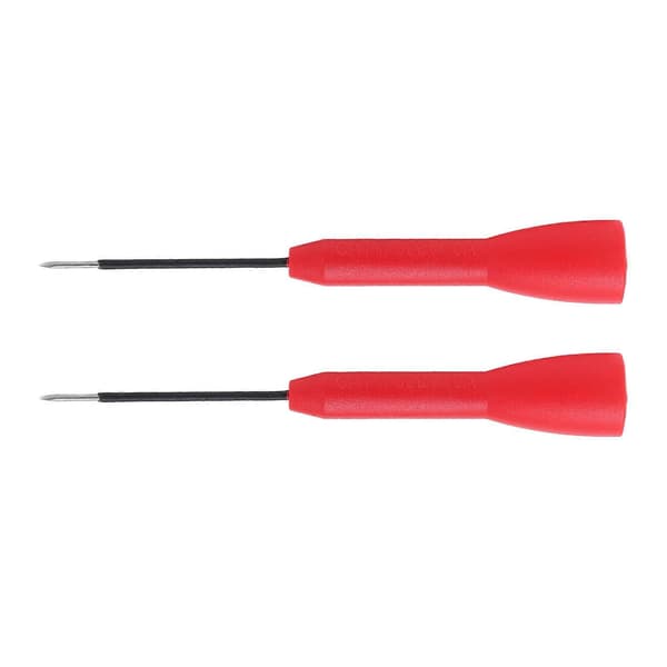 2 stk Testprobe Isolasjonsbeskyttelse Enkel Betjening 1mm Multimeter Nål Piercing Probe 600V 10ARød