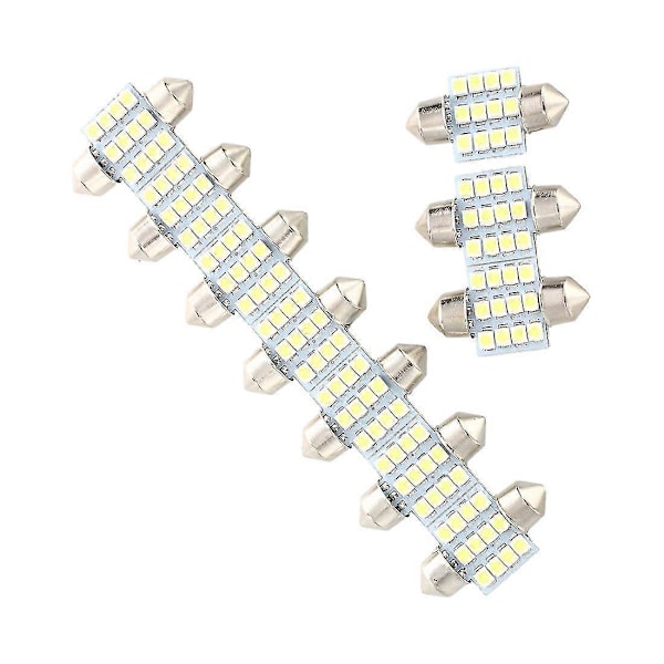 10 X Vita 12 Smd Led Festong Interiör Kupollampa Ljus 31mm