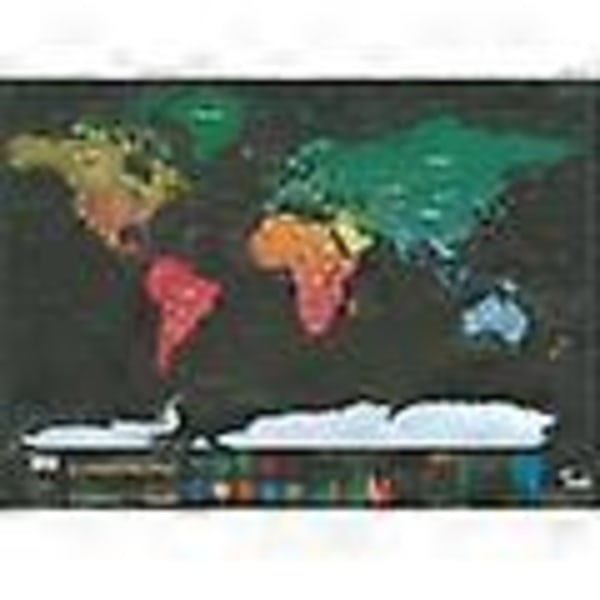 Kort med Scratch / Scratch Map / Verdenskort - 82 x 59 cm Guld