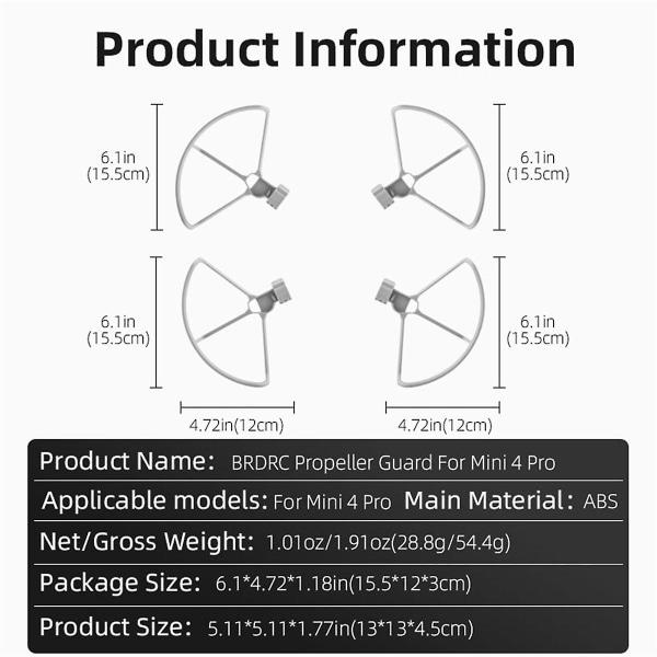 Propellerbeskytter Propellerbeskyttelse Propellerbeskyttelse Til Mini 4 Pro Drone Propel