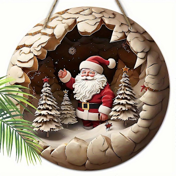 1 st julgransdekoration med julhälsning \"Hej tomten\", älg, julgran, retro träskylt för dörrkrans, hängande, hem, staket, dekoration