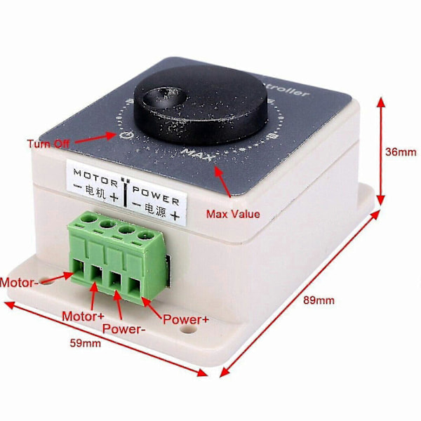 Pwm 12v-48v 20a Justerbar Hastighetsregulator S Fx