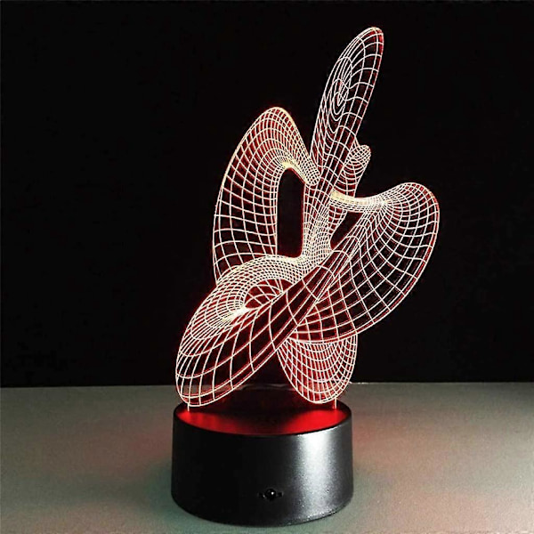 Nattlampa, 3D Optisk Illusion LED-lampa med Touch Sensor Switch 7 Färger Ändring 3D LED-lampa