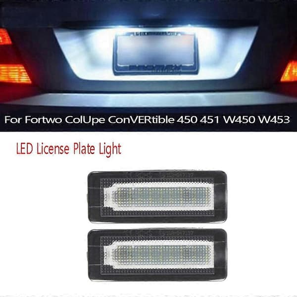 2 stk. LED Nummerpladelys til Coupé Cabriolet 450 451 W450 W453 LED Nummerpladelys