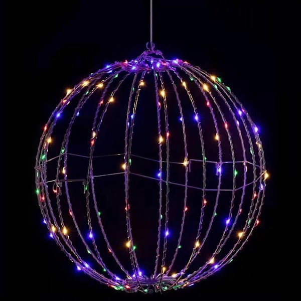 Juletre LED Kulelys Sfære, Vanntette Lysende Julekuler For Utendørs Innendørs Fest Hage Tre Hage Dekor