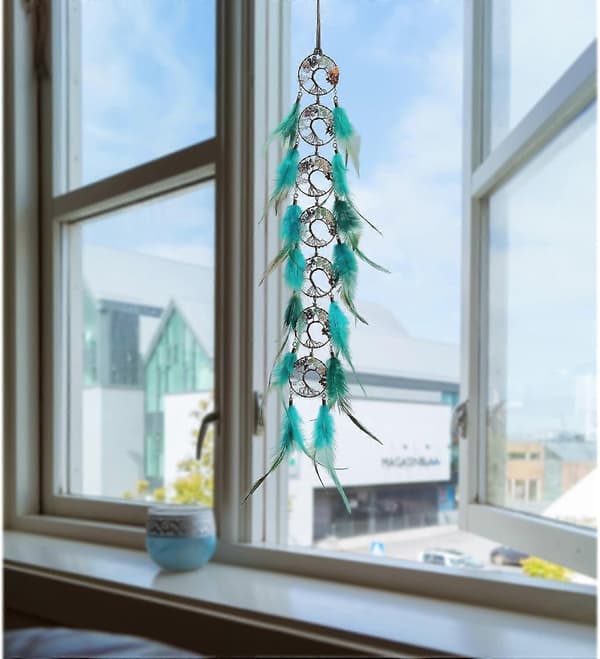 7 Chakra Livets Træ Drømmefanger, Boho Fjer Drømmefanger Vægkunst Feng Ornament