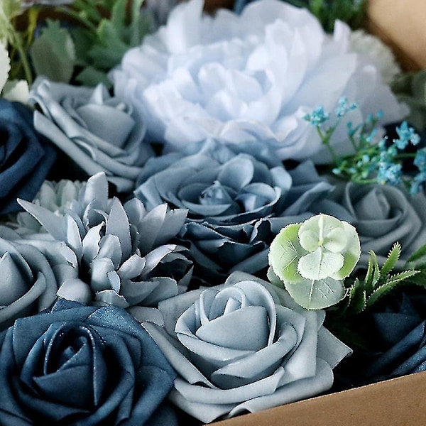 Puderblå Konstgjorda Blommor - Perfekta för Bröllop, Brudbuketter, Möhippor & Heminredning