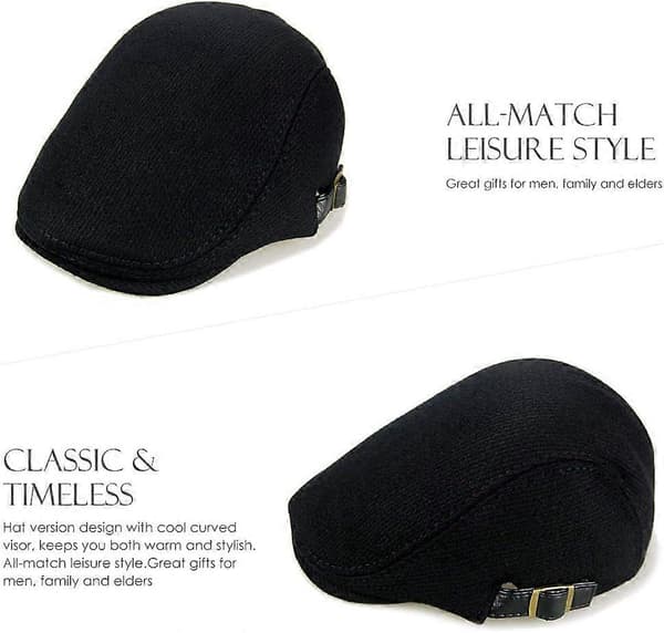 Miesten lierihatut Baretti Tweed Klassinen Tweed-lippis Black