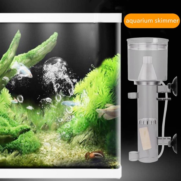 600l/h Mini Aquarium Marine Fish Coral Tank Intern Hang On Air Driven Protein Skimmer med trä A