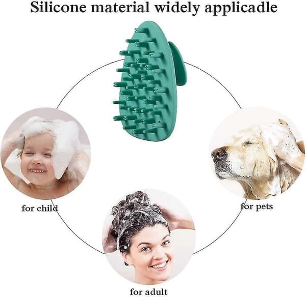 Hovedbundsmassage Shampoo Børste Silikone (grøn)