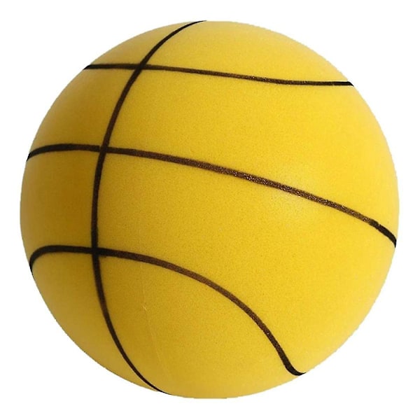 Tyst Basketboll, tyst Basketboll Inomhus, obelagd Högdensitetsskumboll, Mjuk, flexibel, lätt att greppa Gul