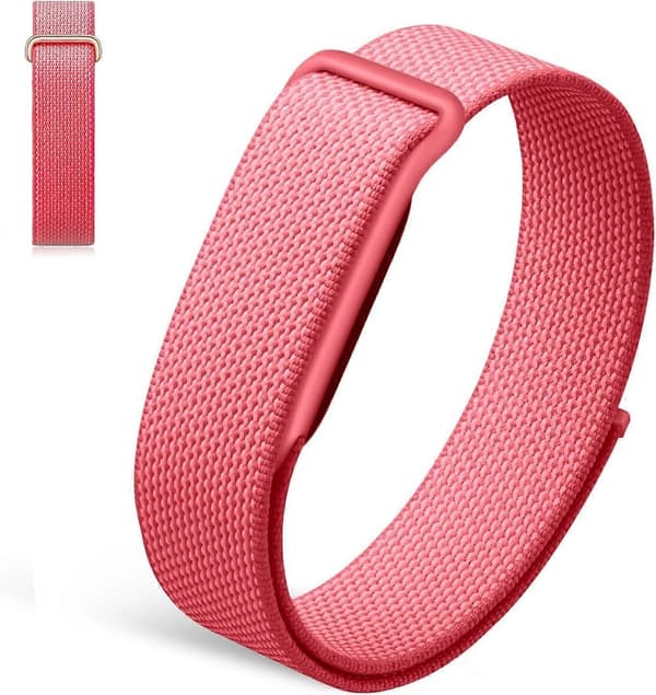 Nylonband kompatibelt med Google Fitbit Air, andningsbart flätat sportband med spänne i rostfritt stål