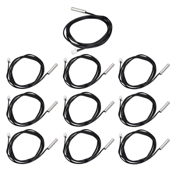 10 stk. Termistor Sensor NTC Temp Temperaturprobe 5x25mm Sylindrisk Hode for Måling 50K B3950
