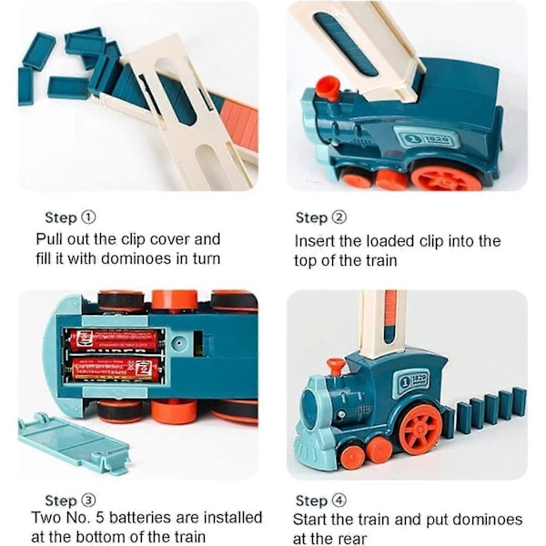 180 stk. Domino Tog Leke Sett, Elektrisk Domino Tog Med Lys Og Musikk, Automatisk Rally Tog Stablet Domino Brikker Barn, Pedagogiske Leker For Gutter