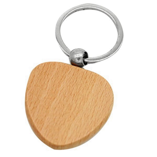 30 stk. Blank hjerteformet trænøglering gør-det-selv træ nøgleringe nøglemærker gør-det-selv-gave