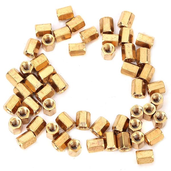 Messing M3*6mm Hul Dobbel Pass PCB Afstandsstykke Hex Spacer (50 stk)