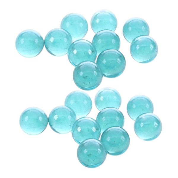 20 stk. Marbles 16mm Glass Marbles Knicker Glass Balls Dekorasjonsfarge Nuggets Toy Light Blue