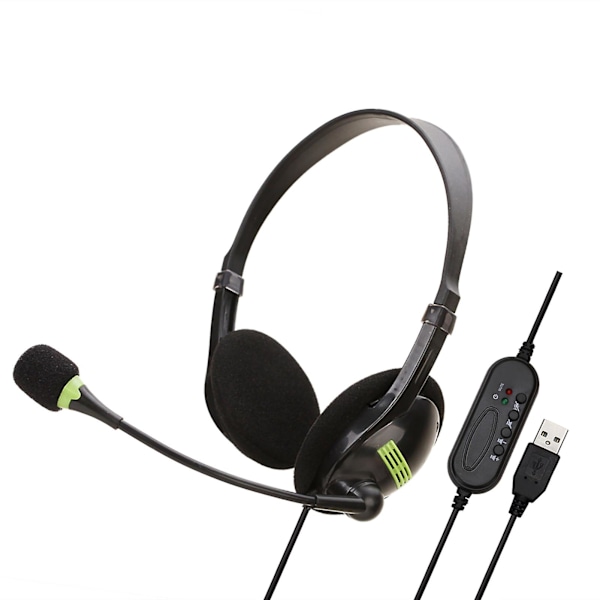 SY440 Telefonheadset Förlustfri Brusreducering Andningsbar USB 3.5mm MIC Lång Kabel Call Center Hörlurar för Lastbilschaufför Kontor
