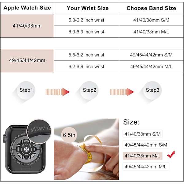 Ubiuo Kompatibel med Apple Watch Armbånd Scrunchies 41/40/38mm Solo Loop Stoff Mykt Mønstret Trykt Stoffarmbånd Kvinner Rose Gull Iwatch Søt Elastisk