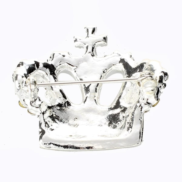 Forsølvet Rhinestone Crystal Crown Broche Pin Bryllupsfest