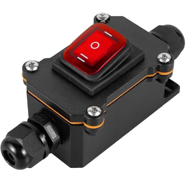 Inline-ledningsswitch 30A 220V IP65 Vandtæt Strømkabel Toggle Switch med Rød LED-knap Heavy Duty Udendørs Enhedsswitch til