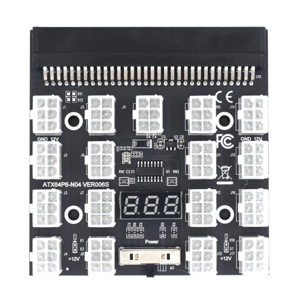 Breakout Board 17 Port 6pin Led Display Power Modul Server Card Adapter För 1200w 750w Psu Gpu Min