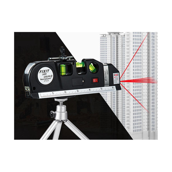 3-i-1 multifunksjonell laserlinjemålebånd for husholdningsnivå + brakett