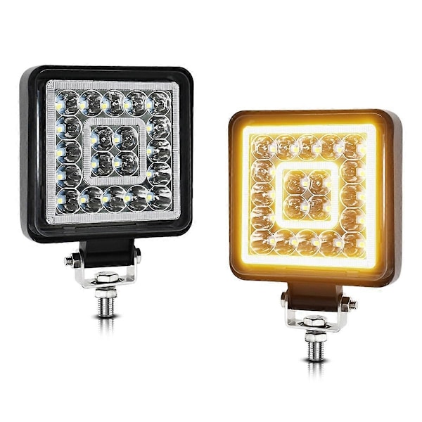 4 Tommers LED Kube Lys Pods, 160W 16000LM 9-30V LED Traktor Arbeidslys Tåkelys ATV UTV RV Båt C