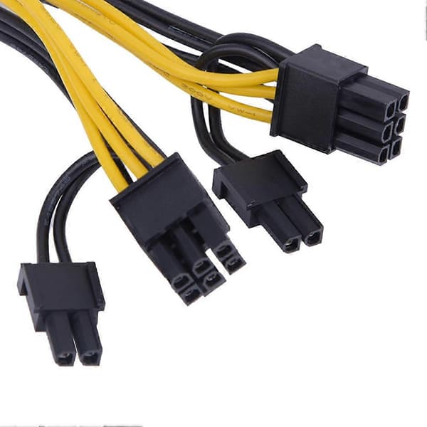 Dobbelt 8-Pin (6Pin+2Pin) til 6-Pin Hun Grafikkort Strømkabel