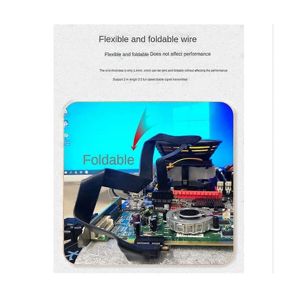 PCIE 1X Forlengelseskabel, PCI- 3.0 1X Hann til Hunn Riser Kabel PCI-E 1X Forlenger Adapter 10cm