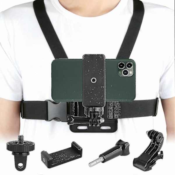Brystsele Kropsrem Beslag til iPhone GoPro Android