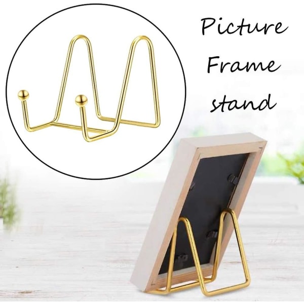 Staffeli Display Stand Gold Square Wire Stand Foto Bilde Display Stand Dekorativ Plate Stand Holder For Tea Bord Benkeplate Desktop Office Display S