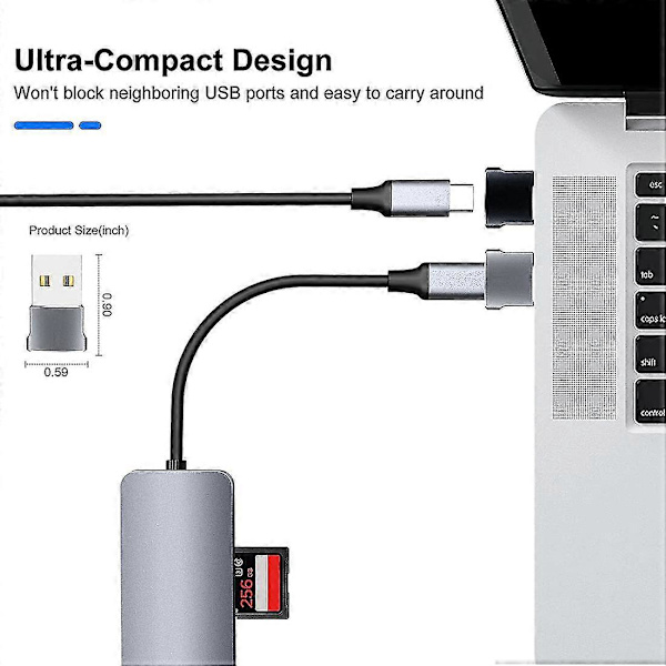 4-pak USB C hun til USB han-adapter, sort