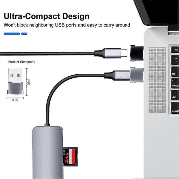 4-pakning USB C Hunn Til USB Hann Adapter, Svart