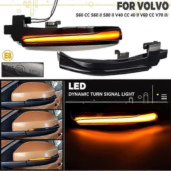 Til V40 CC II S60 2011-2018 S80 V70 III Bil Dynamisk LED Blinklys Bakspejl Lys Indi-God
