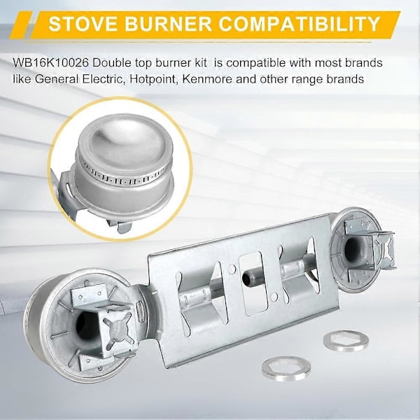 WB16K10026 WB29K17 Gasskomfyr Dobbel Brenner Enhet Erstatning
