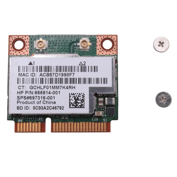 2x Dubbelbands 802.11a/b/g 300mbps Wifi Trådlöst Kort Bluetooth 4.0 Halv Mini Pci-e Notebook Wlan 2.4