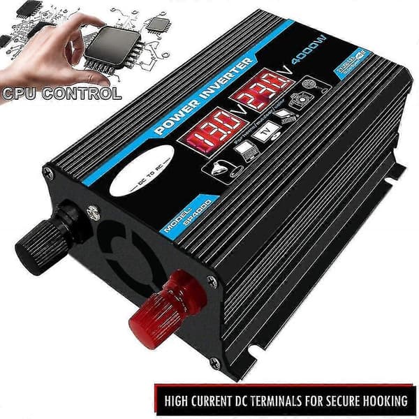 4000W 12V 220V/110V LED AC Bil Strømomformer Lader Adapter Inversor Dobbel USB Transformator Modifisert Sinusbølge