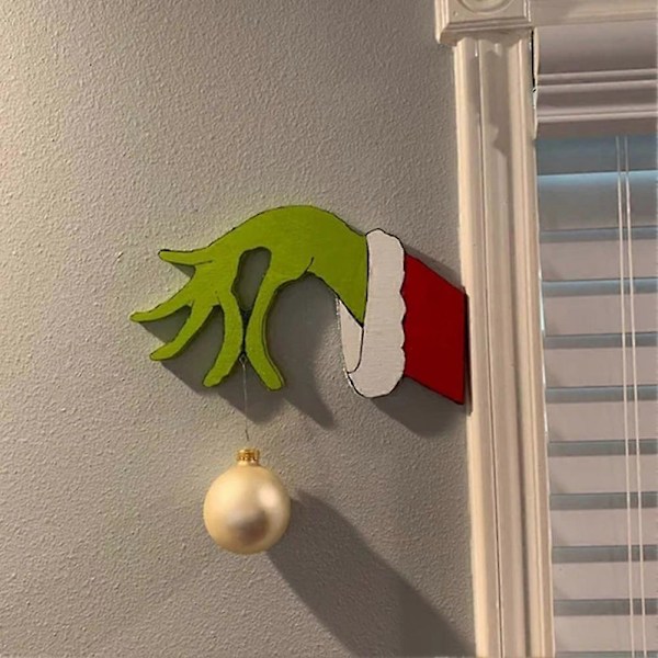 Jouluvarkaan käsi leikattu Jouluvarkaan Grinch-käsi koristeet Varkaan käsi seinätarra kodin sisustus