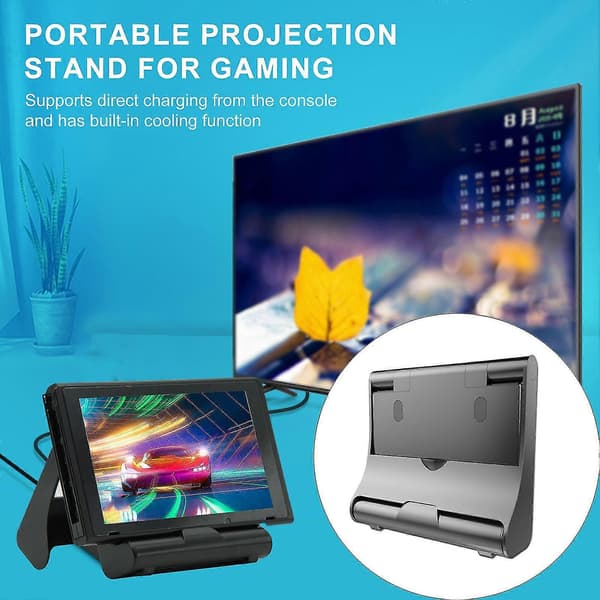 Projeksjonsstativ HDMI-kompatibel Skjerm Vert Brakett Spillstativ med Lade Støtte Videokonverter for SWITCH OLED
