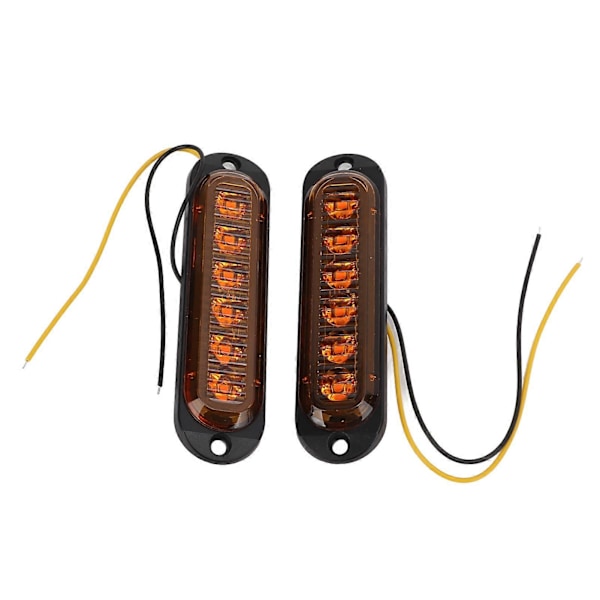 4 st Sidolampor för Lastbil Hög Ljusstyrka 90LM IP65 Vattentät 6 LED Lastbils Nödblixtlampa 12?24V Gul