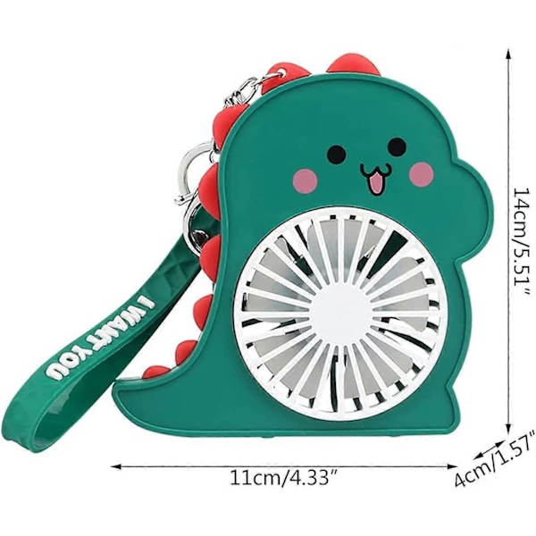 Nøglering Mini Ventilator, Genopladelig Personlig Ventilator, Sommer Kreativ USB Opladning Bærbar Lydløs Nøglering Mini Ventilator, Håndholdt til Rejser, Gåture, Vandreture