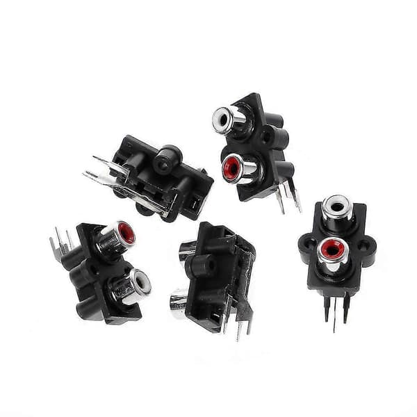 5 stk. PCB-montering 2-positions stereo audio video jack RCA hun-stik