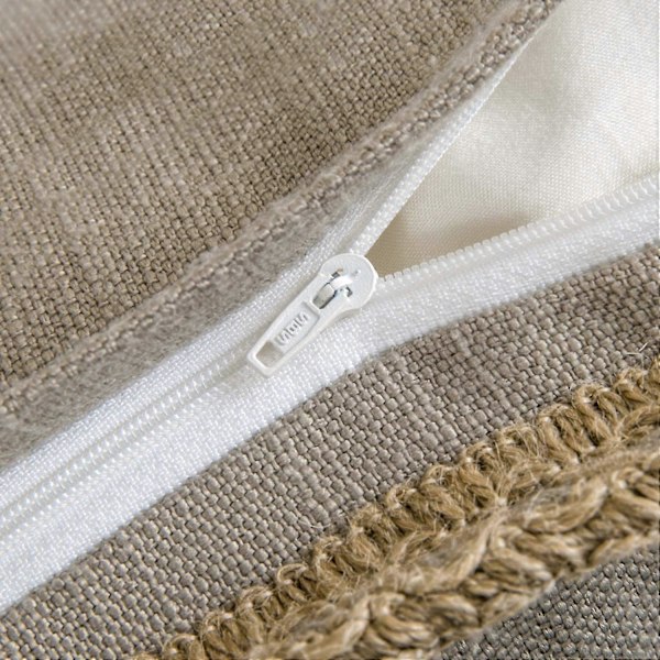 2-pack lantlig dekorativa kuddfodral i burlap med linnekanter, skräddarsydda kanter, beige, 12 x 20 tum, 30 x 50 cm