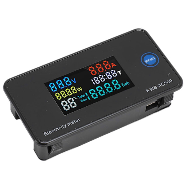 Digital Voltmeter Ammeter Färgglad LCD-skärm AC Strömspänning AC50?300V Ampere Meter för Hushållsapparater YEMMA
