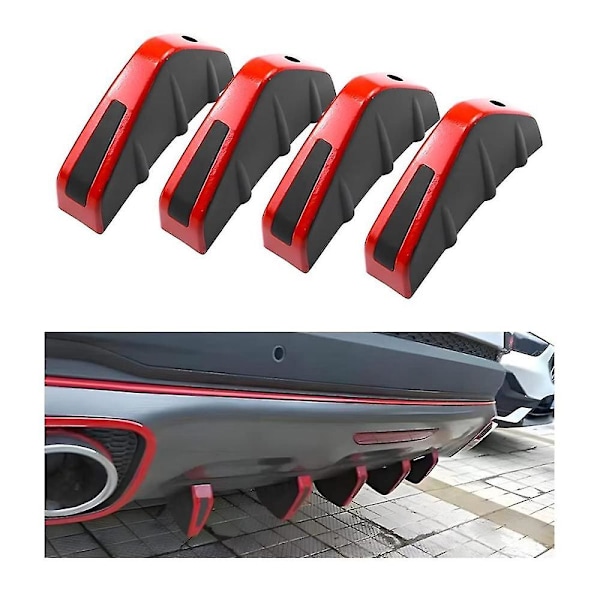 Bil Bakre Nedre Stötfångare Vinge Läpp Diffuser, Anti-krasch Tillbehör Spoiler Skydd, Bakre Stötfångare Splitter Läpp Vinge, 4st