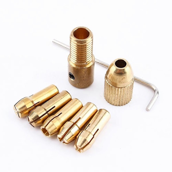 1 Set/8 st 0,5 mm-3 mm Liten Elektrisk Borrchuck Mikro Mini Twist Borrverktyg YEMAA