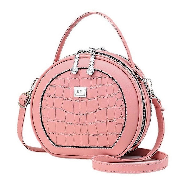 Crossbody-laukku teinitytöille, nahkainen olkalaukku naisille, muotikäsilaukku - Pinkki