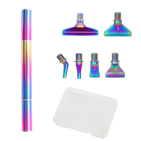 5d Rainbow Color Diamond Paint Pen Skruetråd Hovedspidser Point Drill Penne Sølv