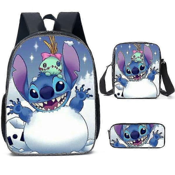 Stitch Skoletaske Rygsæk i Tre Dele Style 27